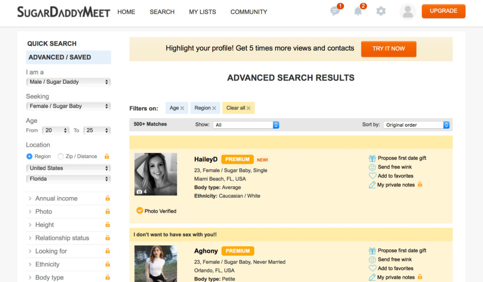 Encontrar un Sugar Daddy o Sugar Baby